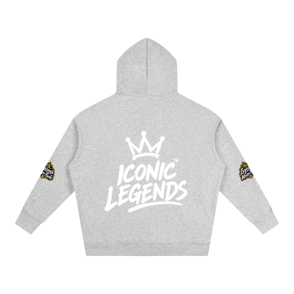 Iconic Legends - Oversize Fleeced White Crown  Hoodie