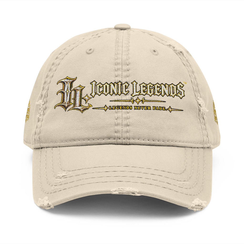 Iconic Legends embroidered distressed dad hat | vintage script logo