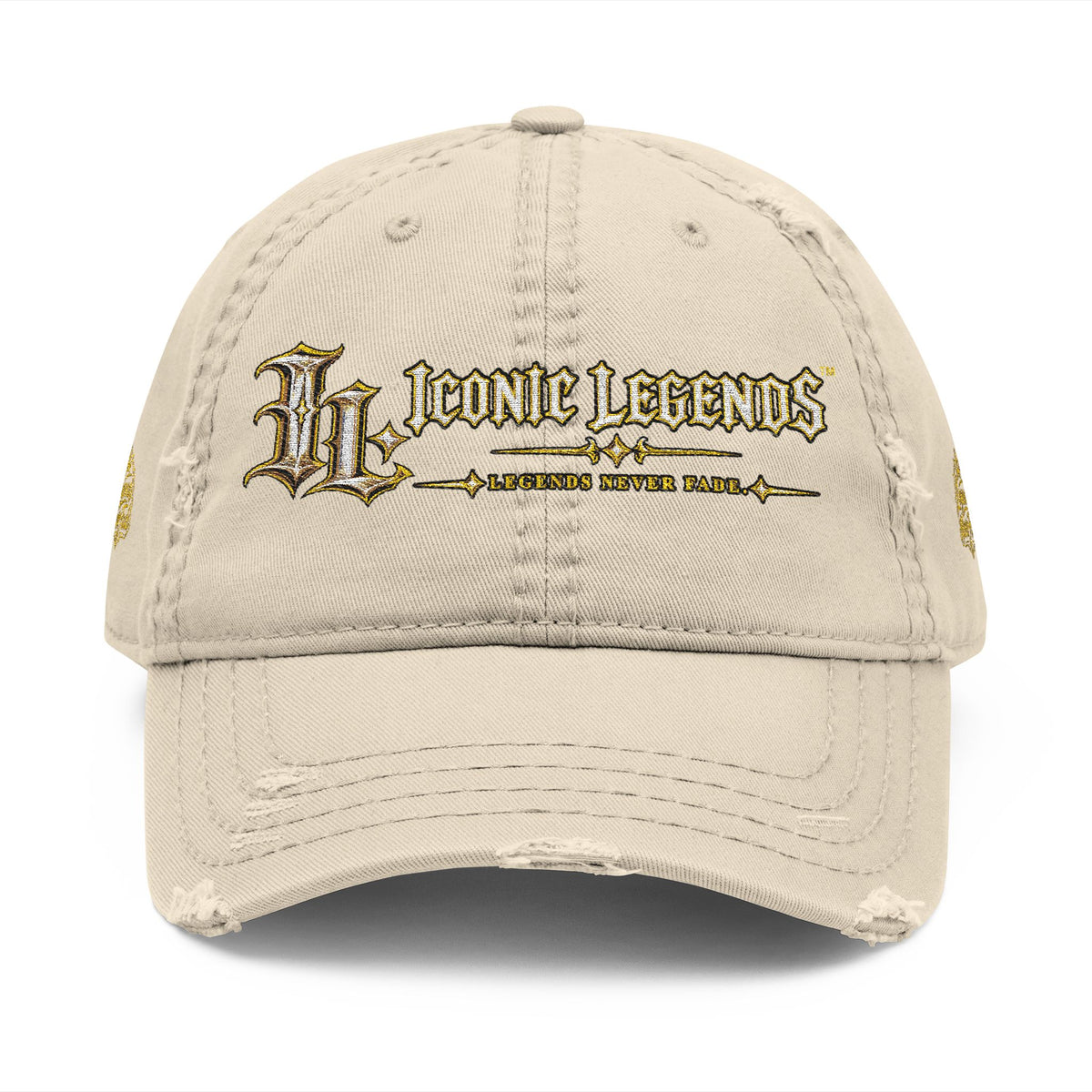 Iconic Legends embroidered distressed dad hat | vintage script logo