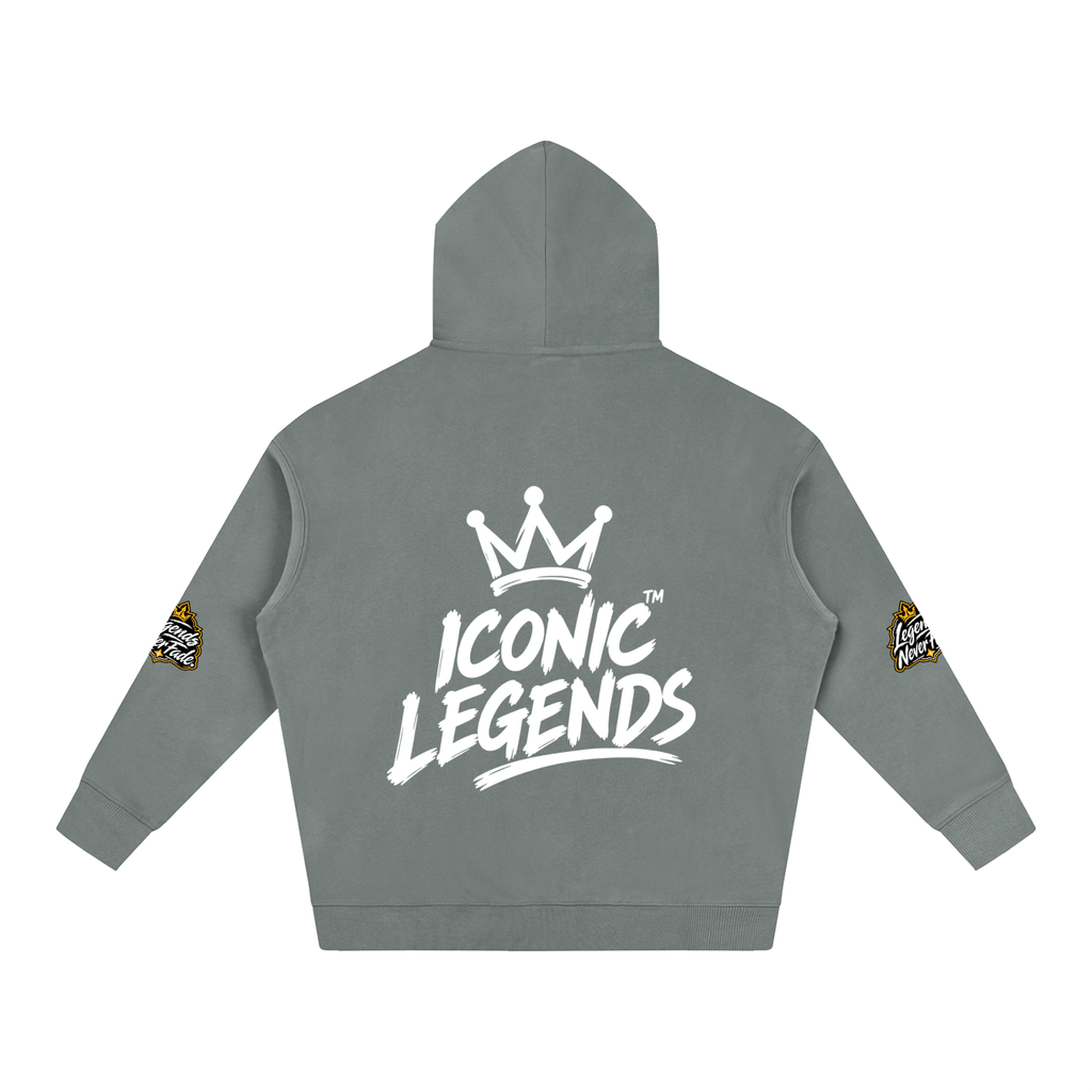 Iconic Legends - Oversize Fleeced White Crown  Hoodie