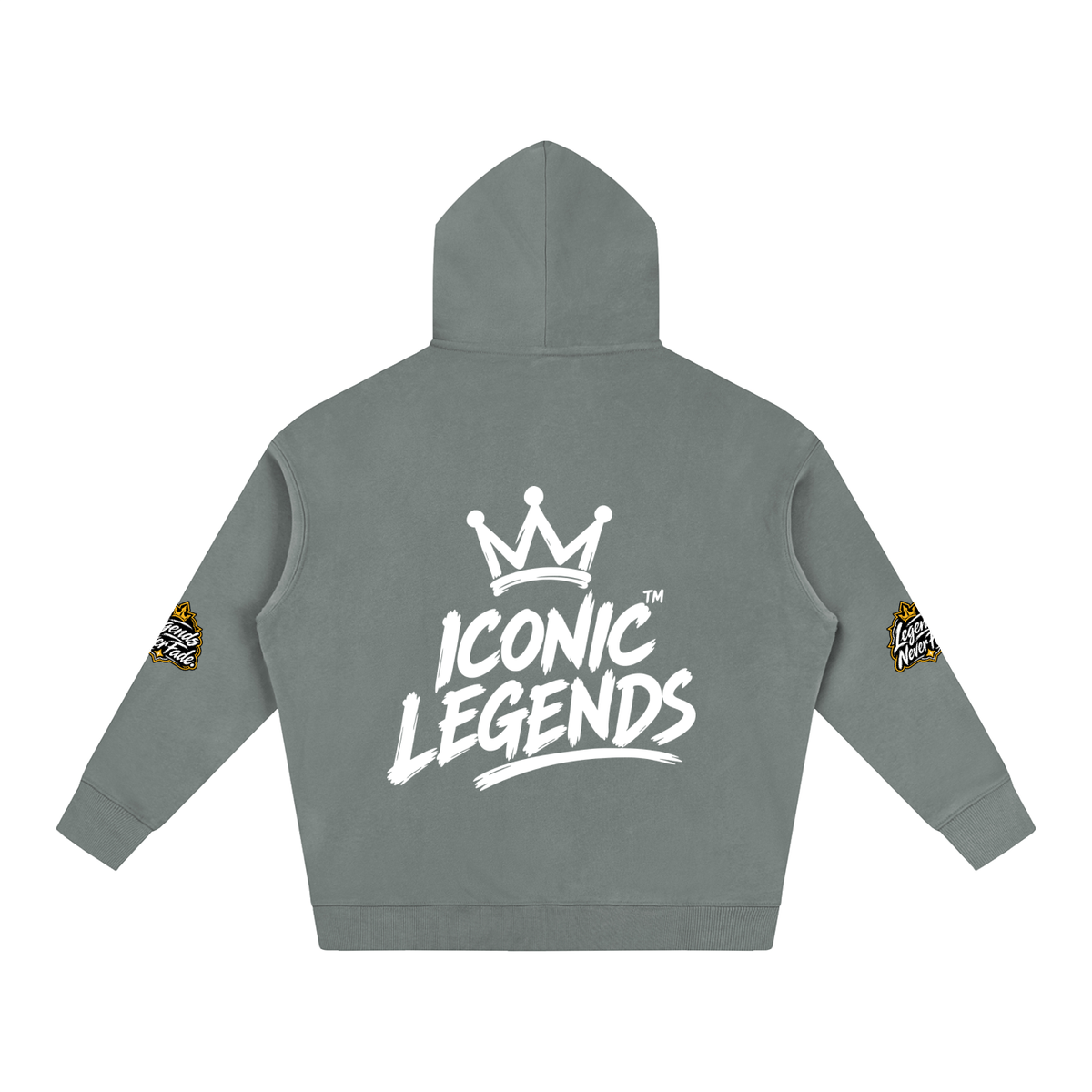 Iconic Legends - Oversize Fleeced White Crown  Hoodie