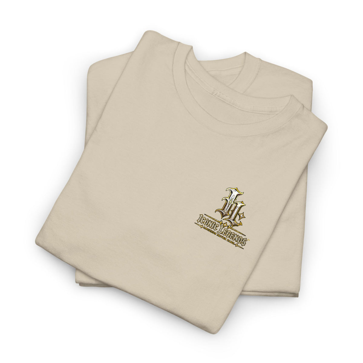 Iconic Legends Gold Signature Tee — Embroidered Premium Cotton T-Shirt