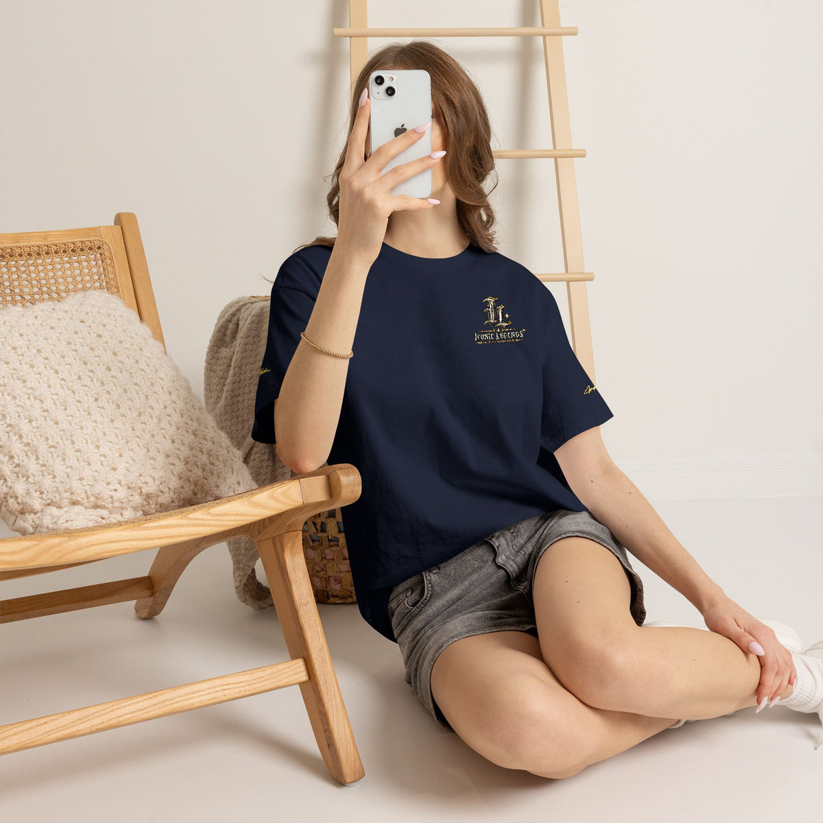 Iconic Legends Gold Signature Tee — Embroidered Premium Cotton T-Shirt