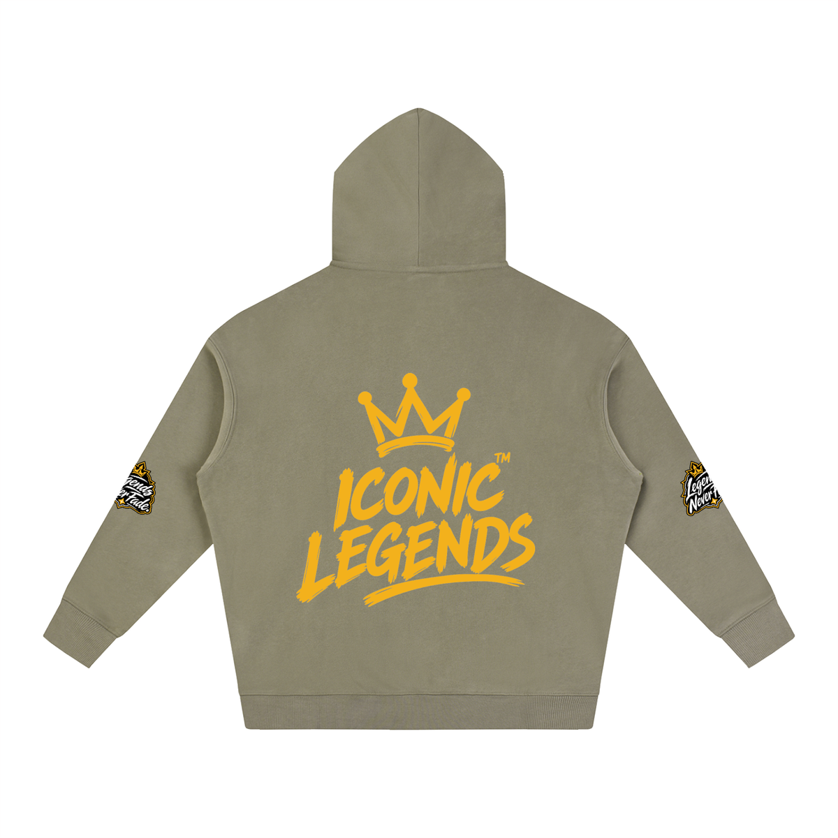 Iconic Legend - Oversize Fleeced Gold Crown Hoodie