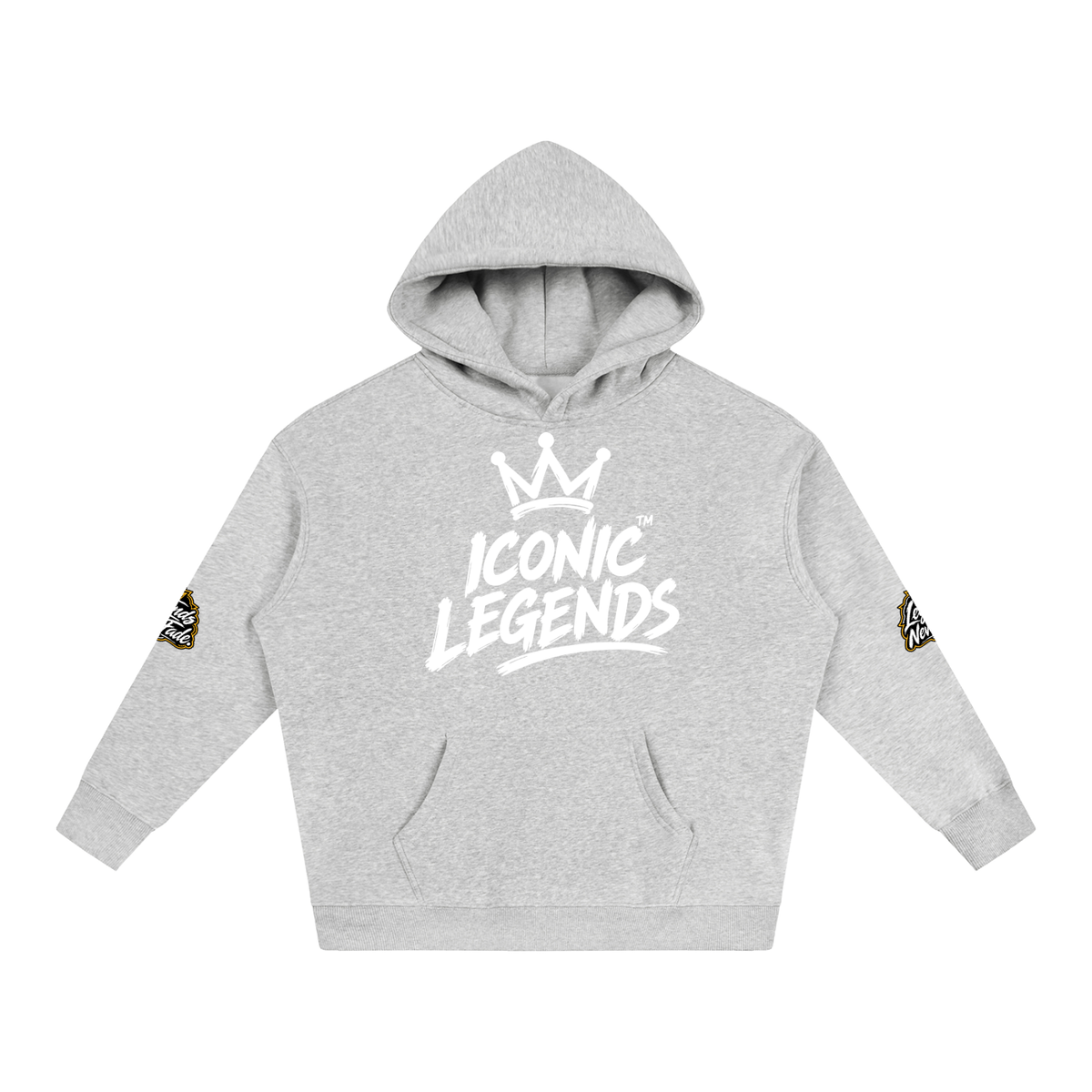 Iconic Legends - Oversize Fleeced White Crown  Hoodie