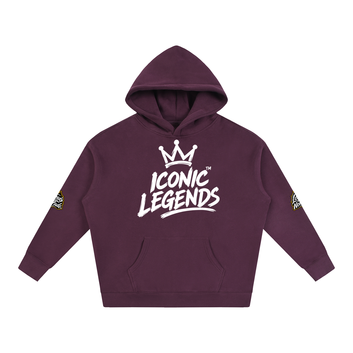 Iconic Legends - Oversize Fleeced White Crown  Hoodie