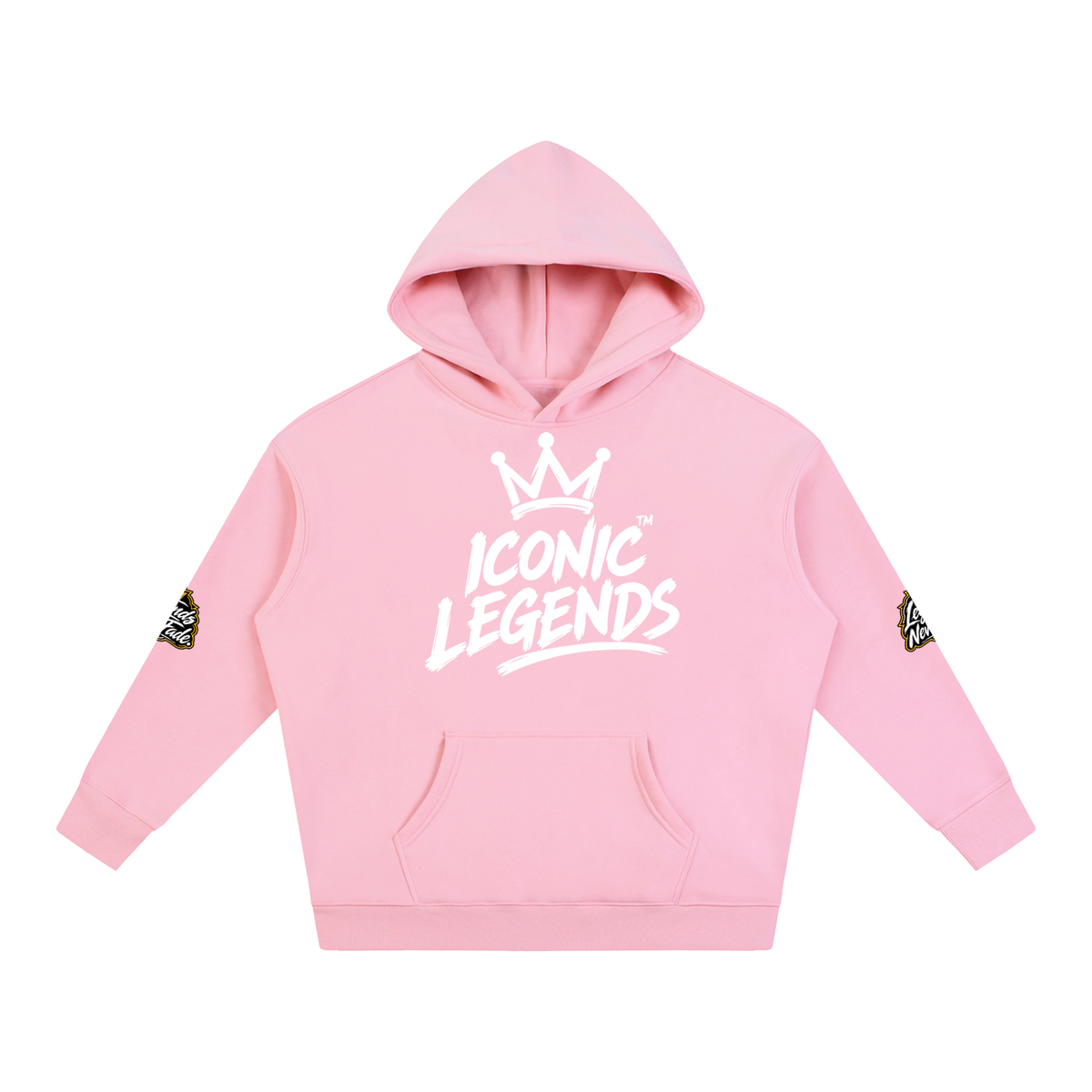 Iconic Legends - Oversize Fleeced White Crown  Hoodie