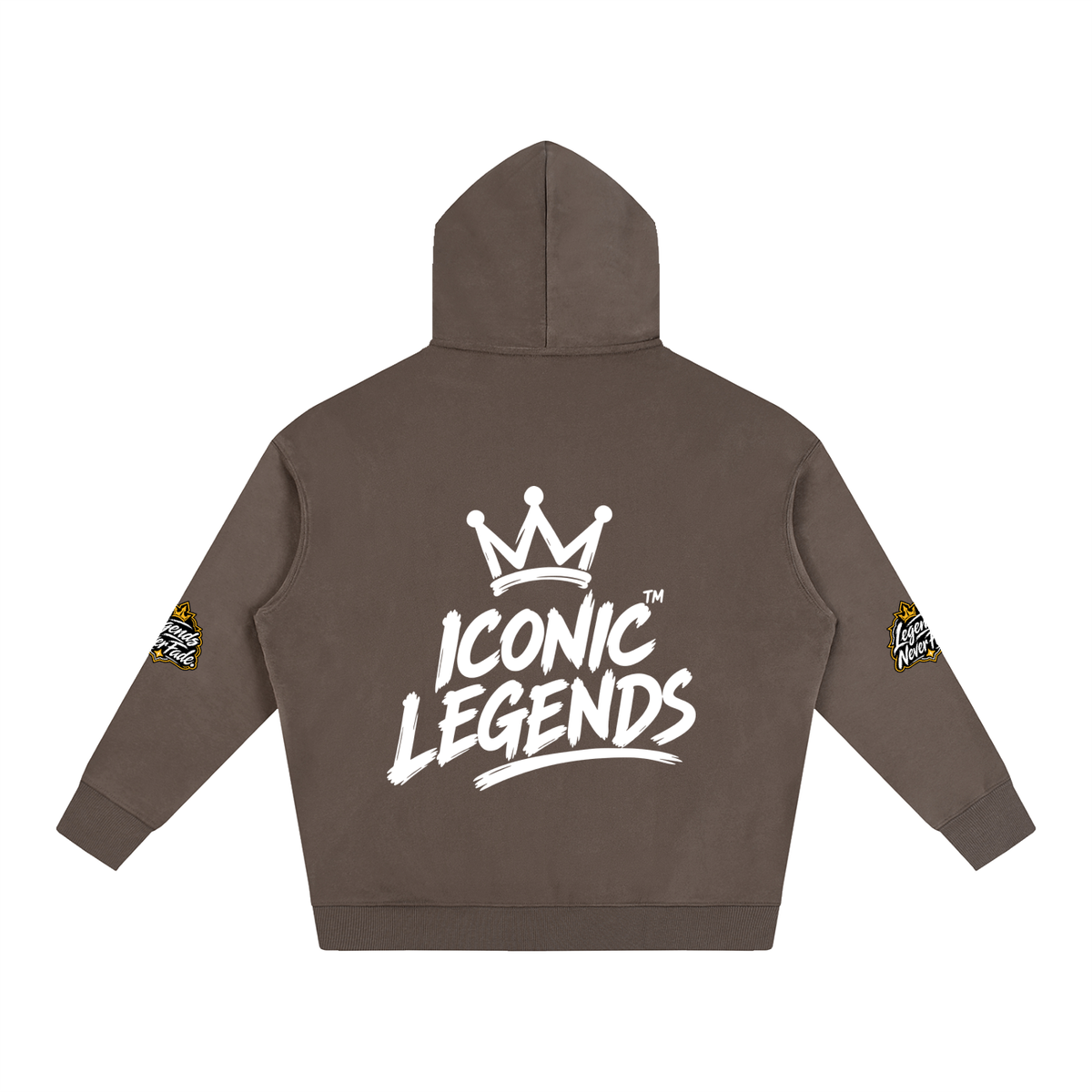 Iconic Legends - Oversize Fleeced White Crown  Hoodie