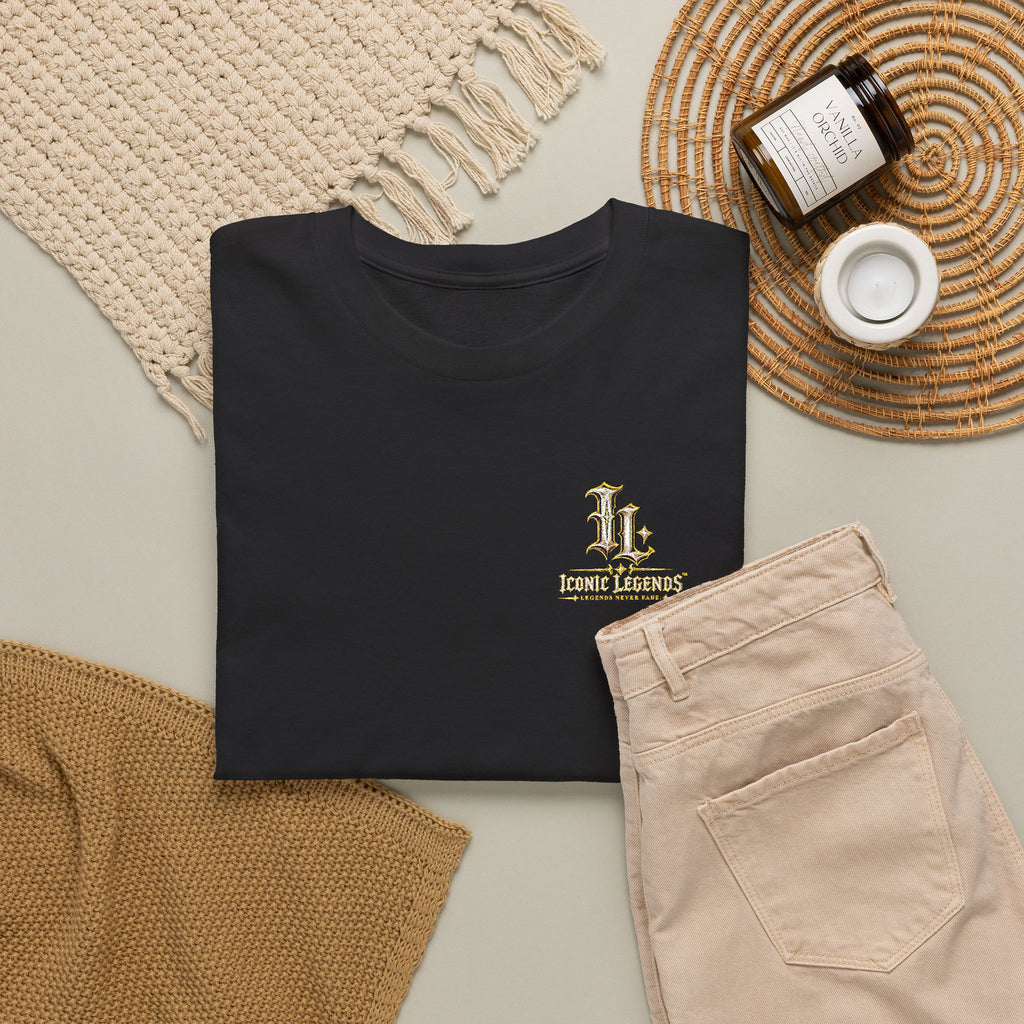 Iconic Legends Gold Signature Tee — Embroidered Premium Cotton T-Shirt