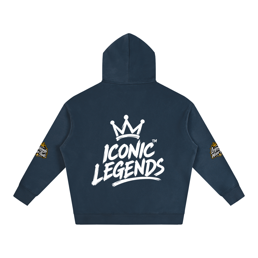 Iconic Legends - Oversize Fleeced White Crown  Hoodie