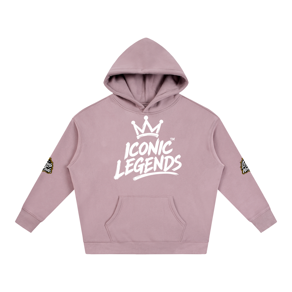 Iconic Legends - Oversize Fleeced White Crown  Hoodie