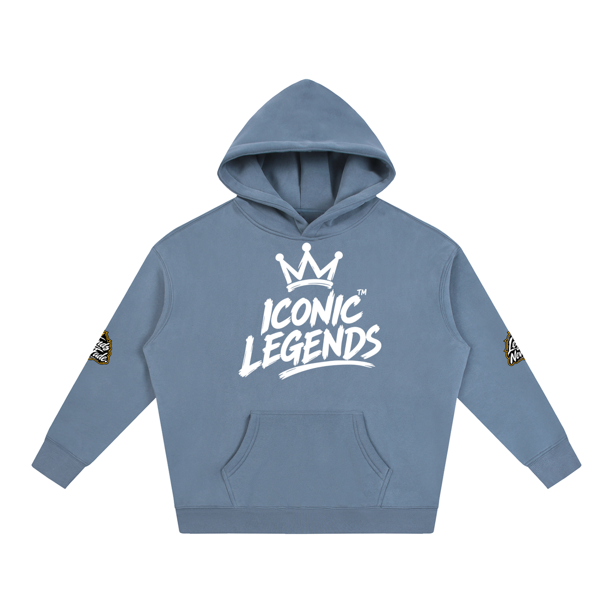 Iconic Legends - Oversize Fleeced White Crown  Hoodie