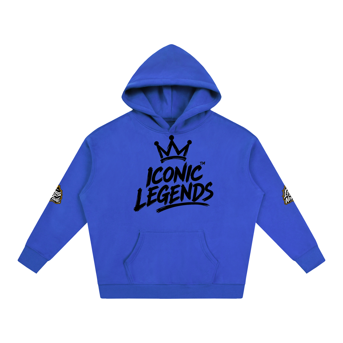 Iconic Legend- Oversize Fleeced Black Crown Hoodie
