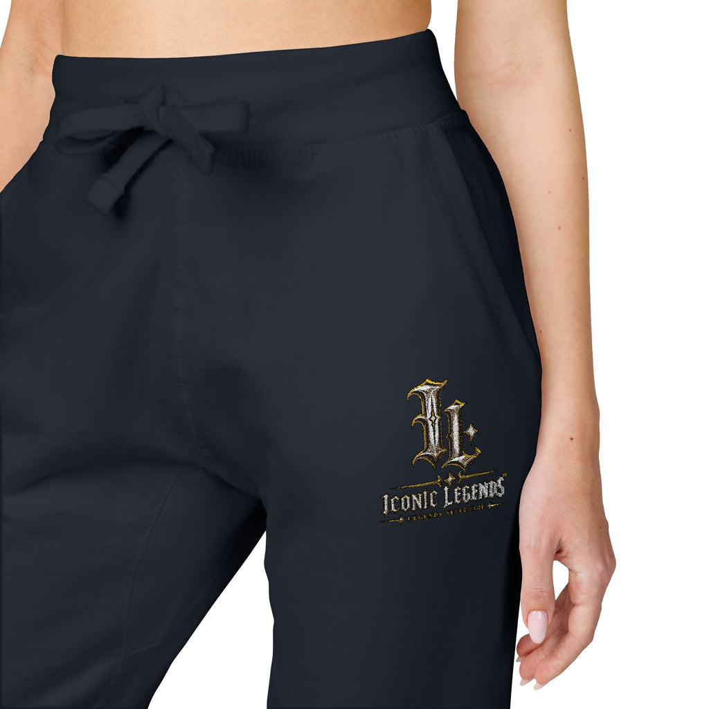 Iconic Legends Embroidered Cozy Sweatpants Vintage Floral Monogram
