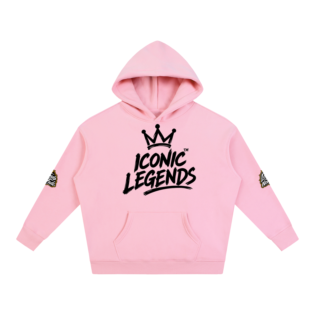 Iconic Legend- Oversize Fleeced Black Crown Hoodie