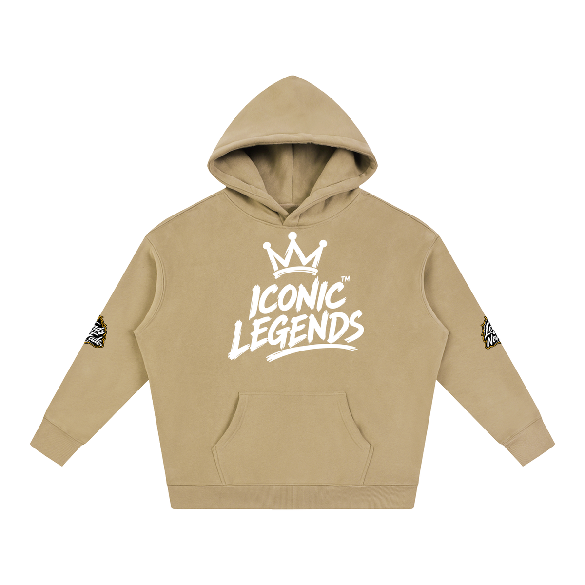 Iconic Legends - Oversize Fleeced White Crown  Hoodie