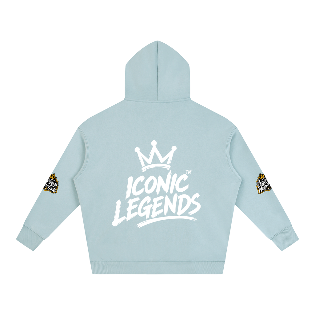Iconic Legends - Oversize Fleeced White Crown  Hoodie