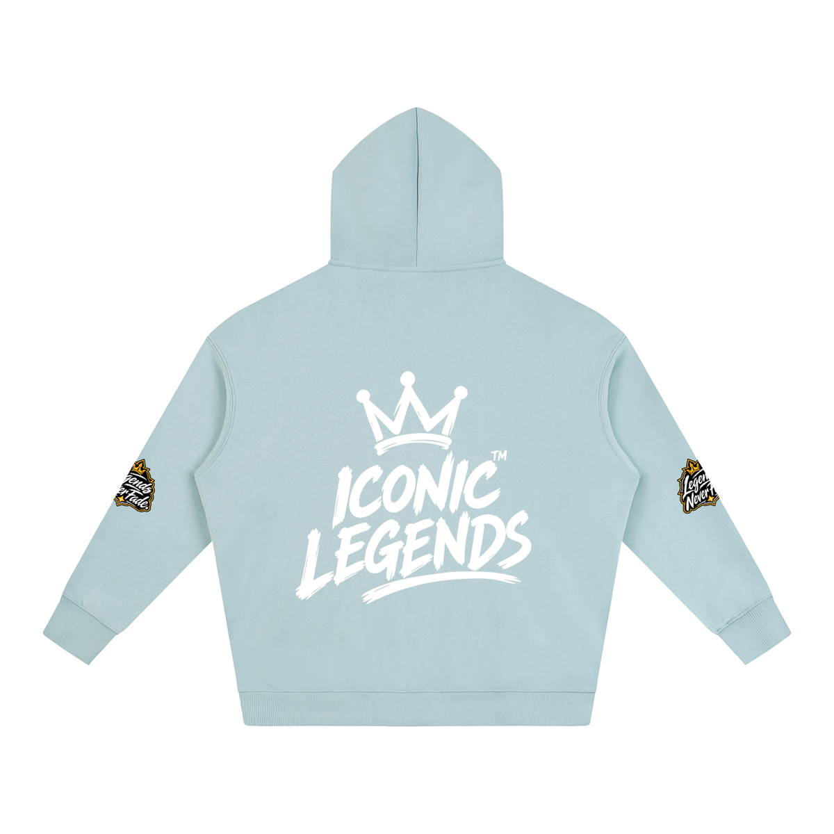 Iconic Legends - Oversize Fleeced White Crown  Hoodie
