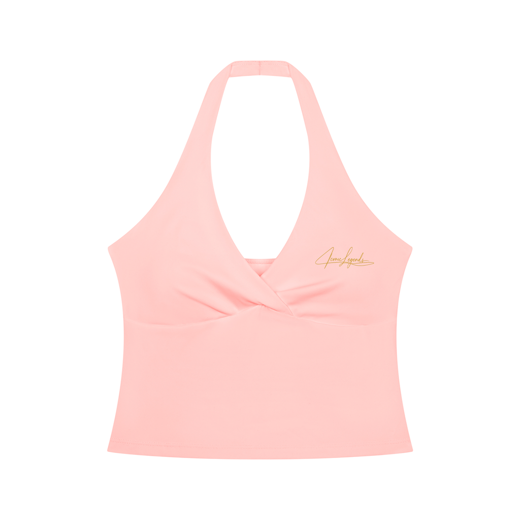 Iconic Legends Signature Women’s Ruched Halter Yoga Tank Top