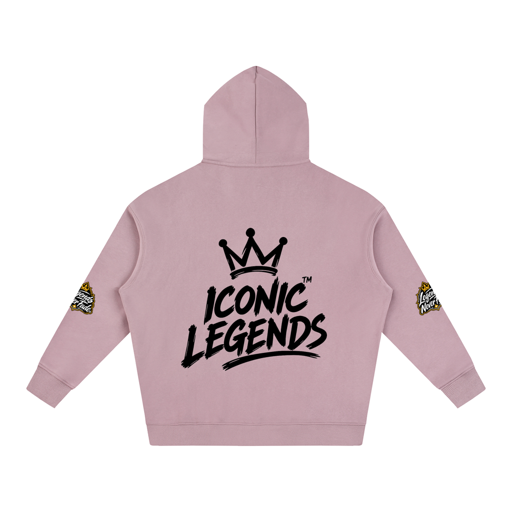Iconic Legend- Oversize Fleeced Black Crown Hoodie