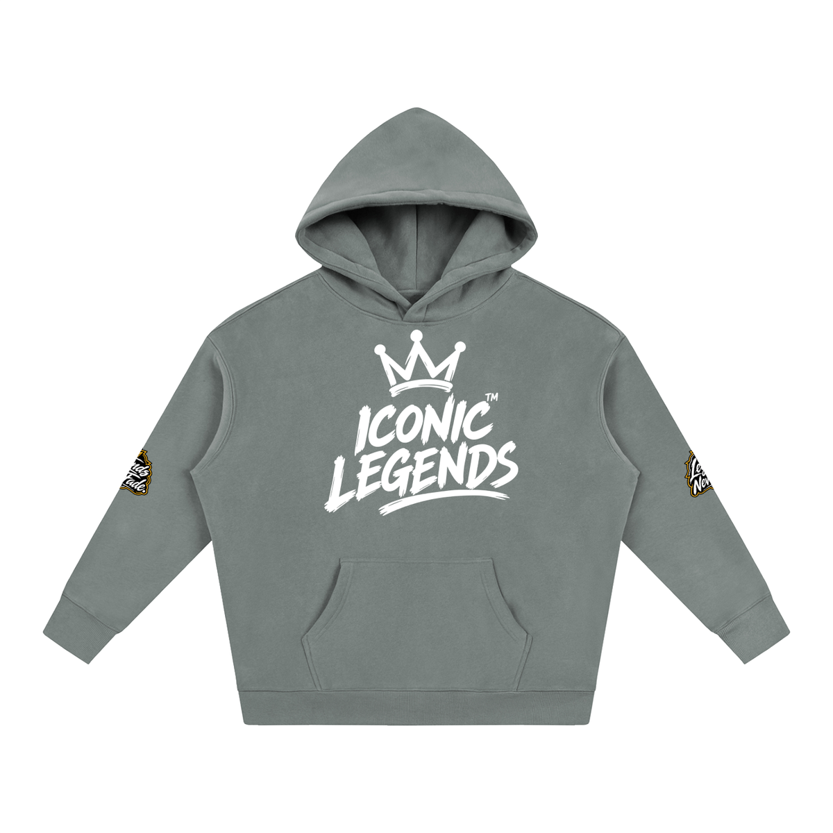 Iconic Legends - Oversize Fleeced White Crown  Hoodie