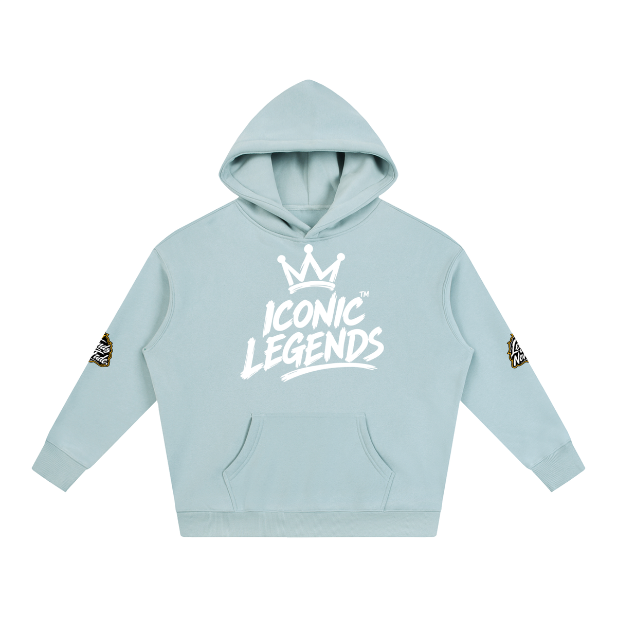 Iconic Legends - Oversize Fleeced White Crown  Hoodie