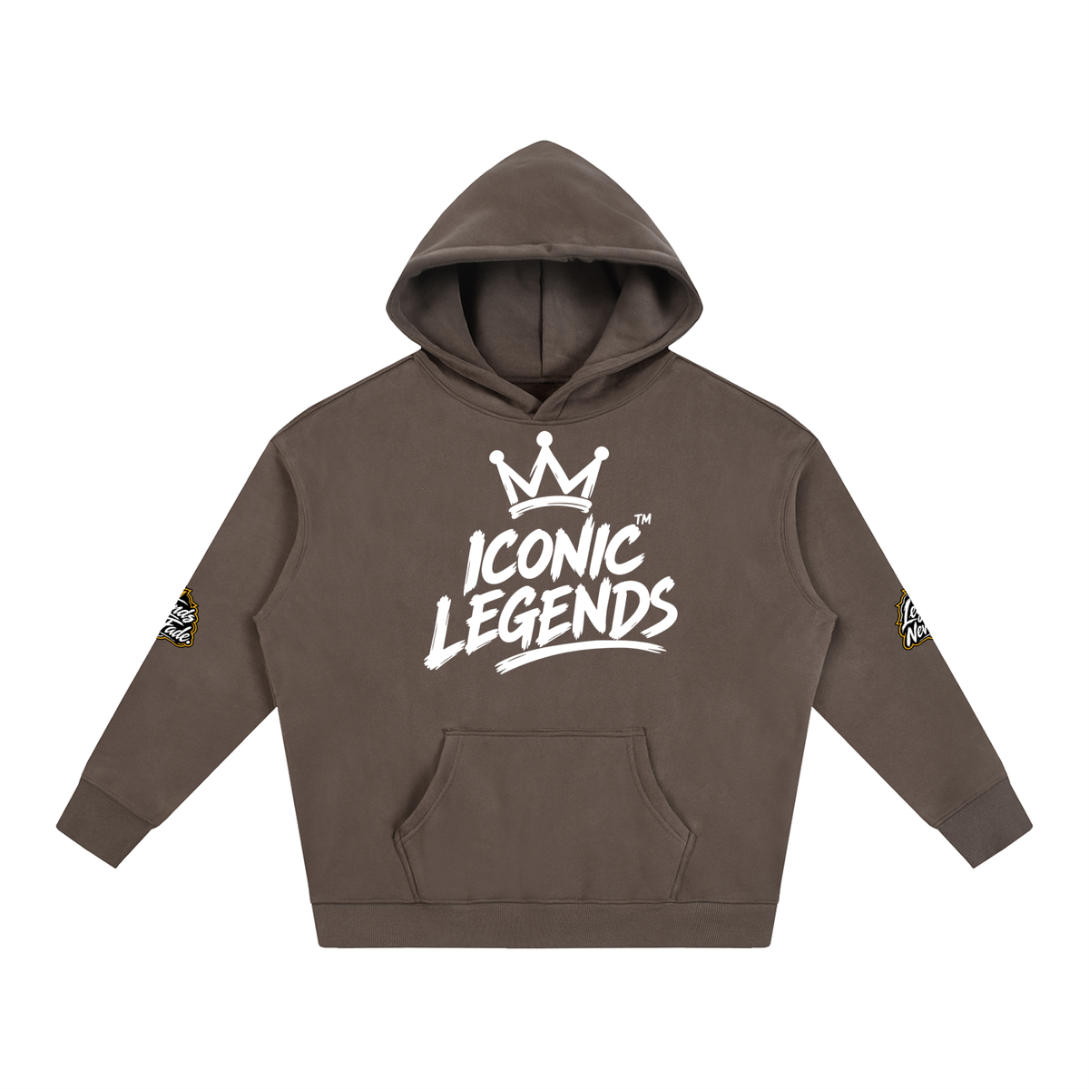 Iconic Legends - Oversize Fleeced White Crown  Hoodie