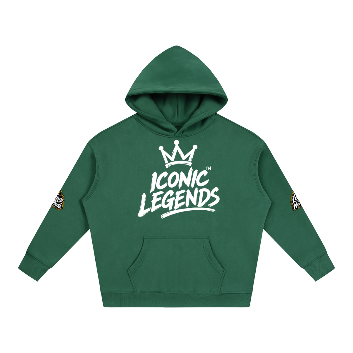 Iconic Legends - Oversize Fleeced White Crown  Hoodie