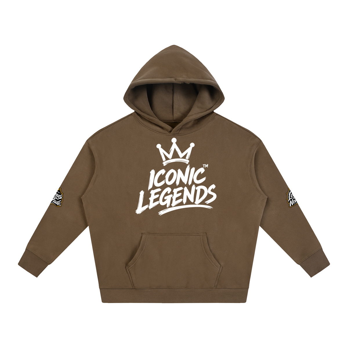 Iconic Legends - Oversize Fleeced White Crown  Hoodie
