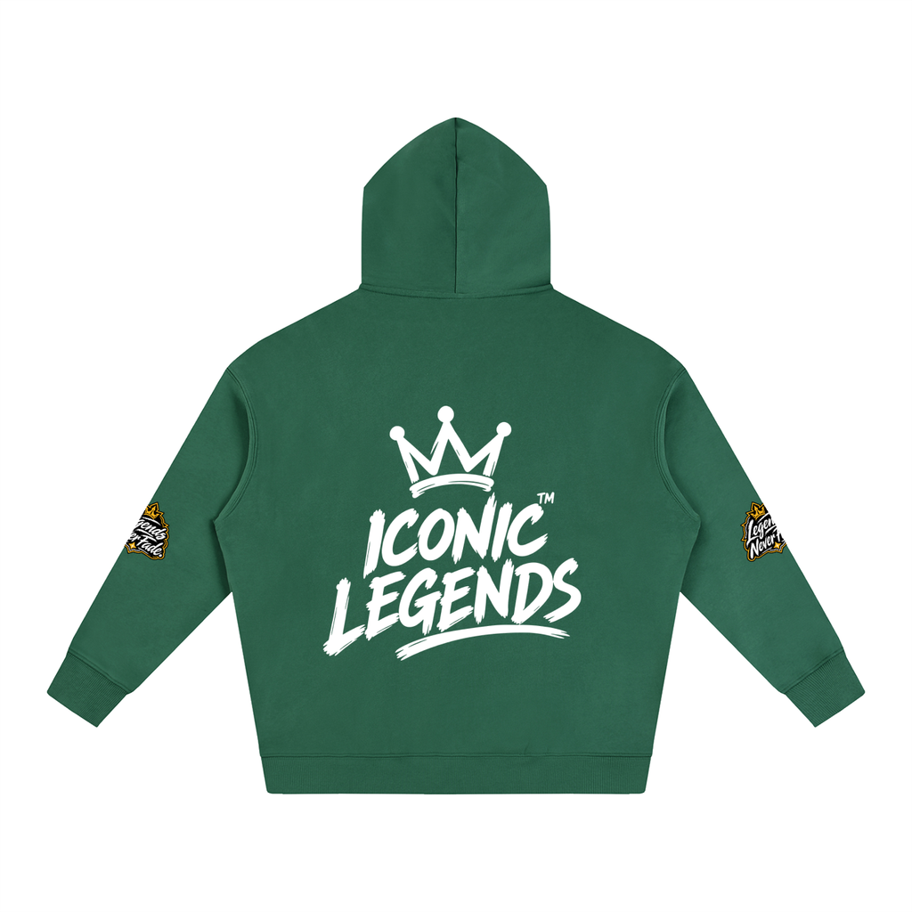 Iconic Legends - Oversize Fleeced White Crown  Hoodie