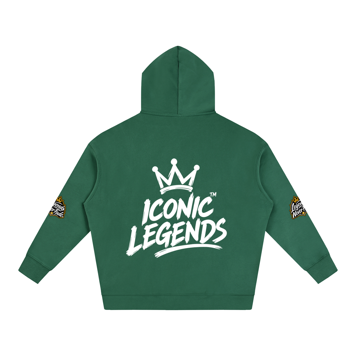 Iconic Legends - Oversize Fleeced White Crown  Hoodie