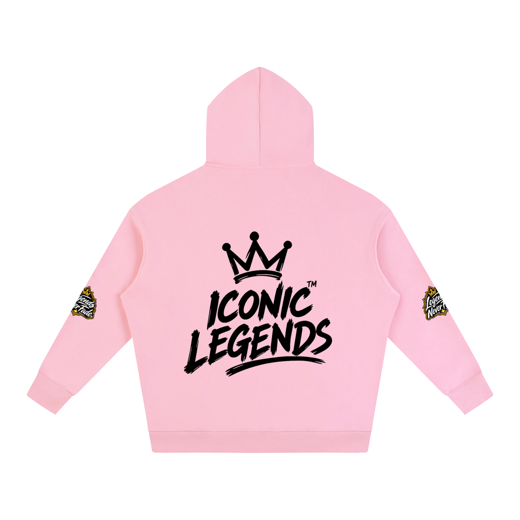 Iconic Legend- Oversize Fleeced Black Crown Hoodie