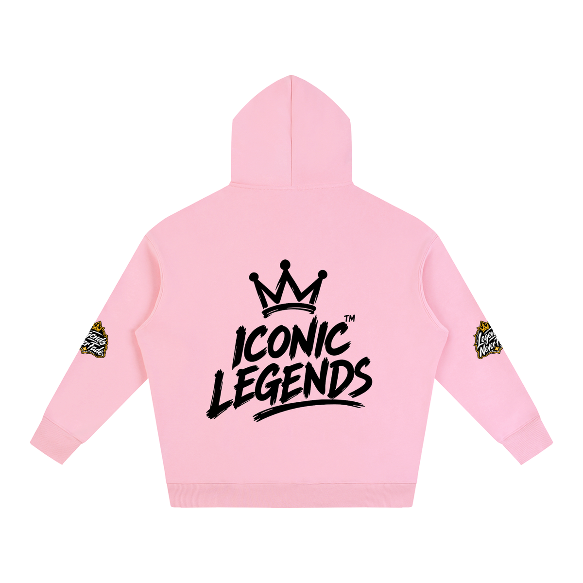 Iconic Legend- Oversize Fleeced Black Crown Hoodie