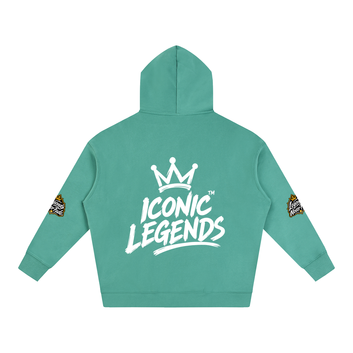 Iconic Legends - Oversize Fleeced White Crown  Hoodie