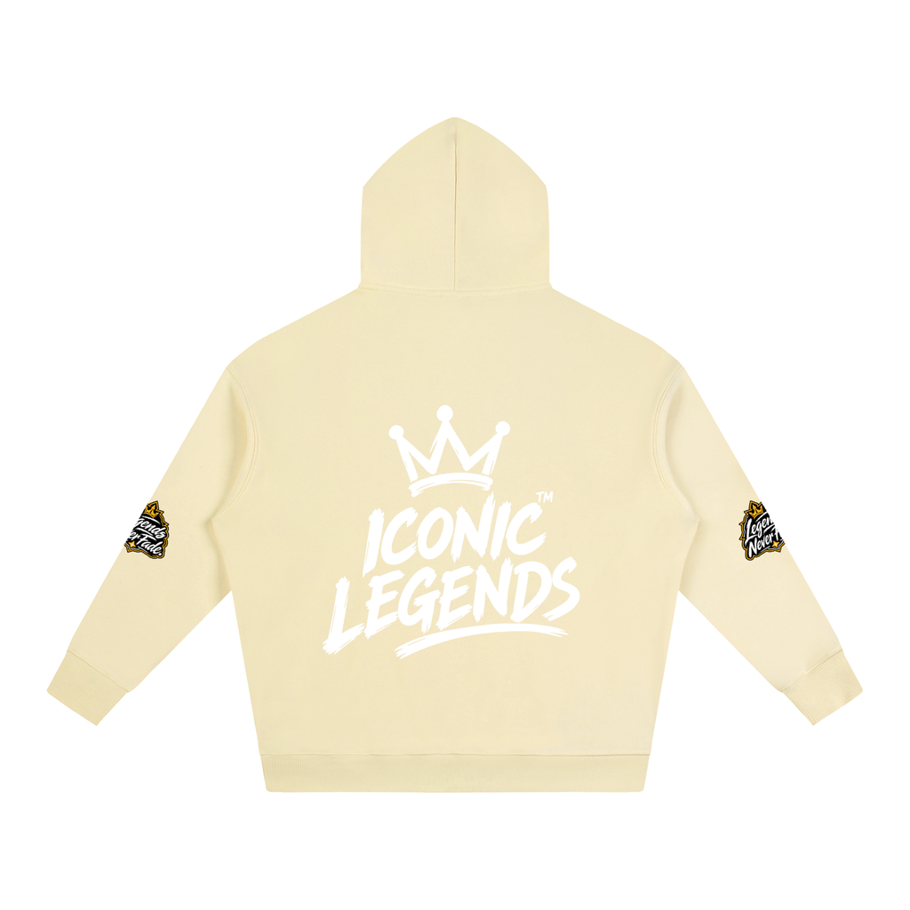Iconic Legends - Oversize Fleeced White Crown  Hoodie