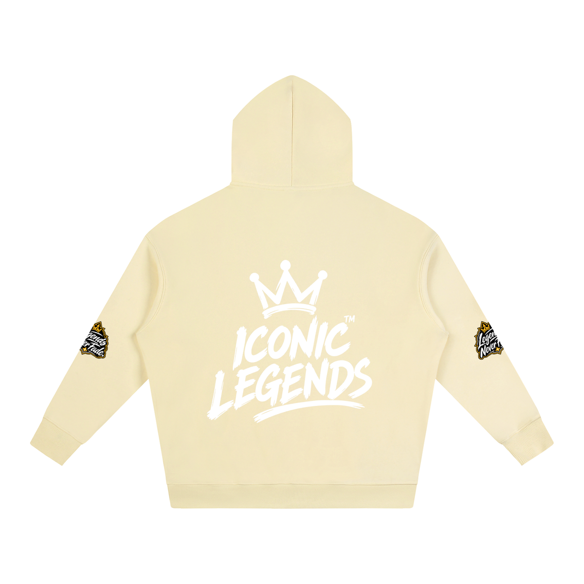Iconic Legends - Oversize Fleeced White Crown  Hoodie