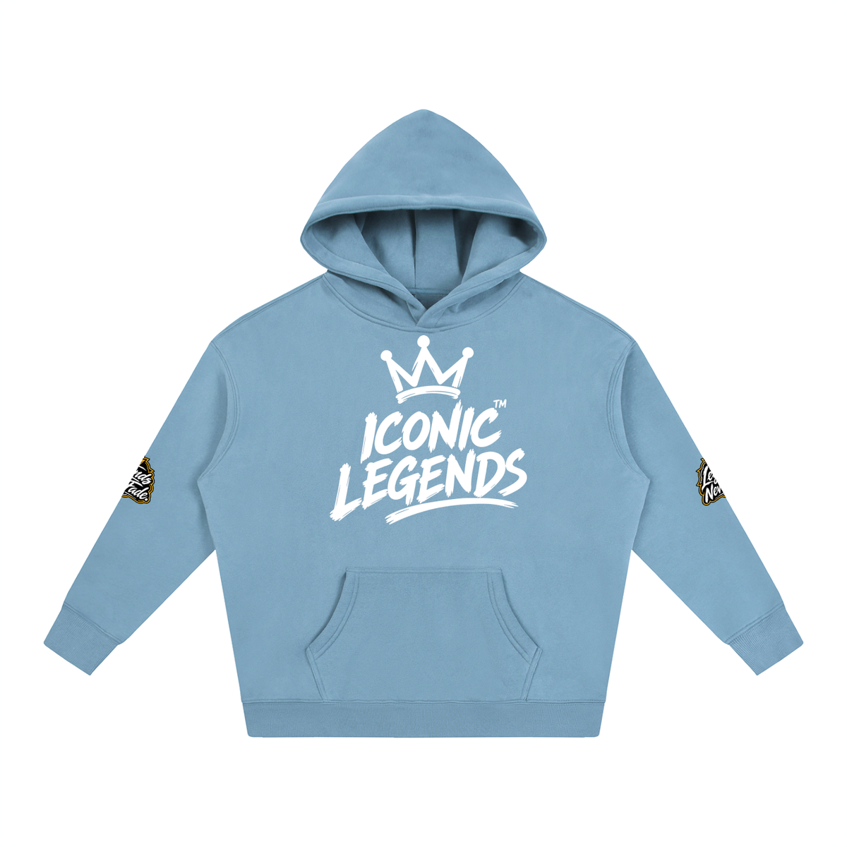 Iconic Legends - Oversize Fleeced White Crown  Hoodie