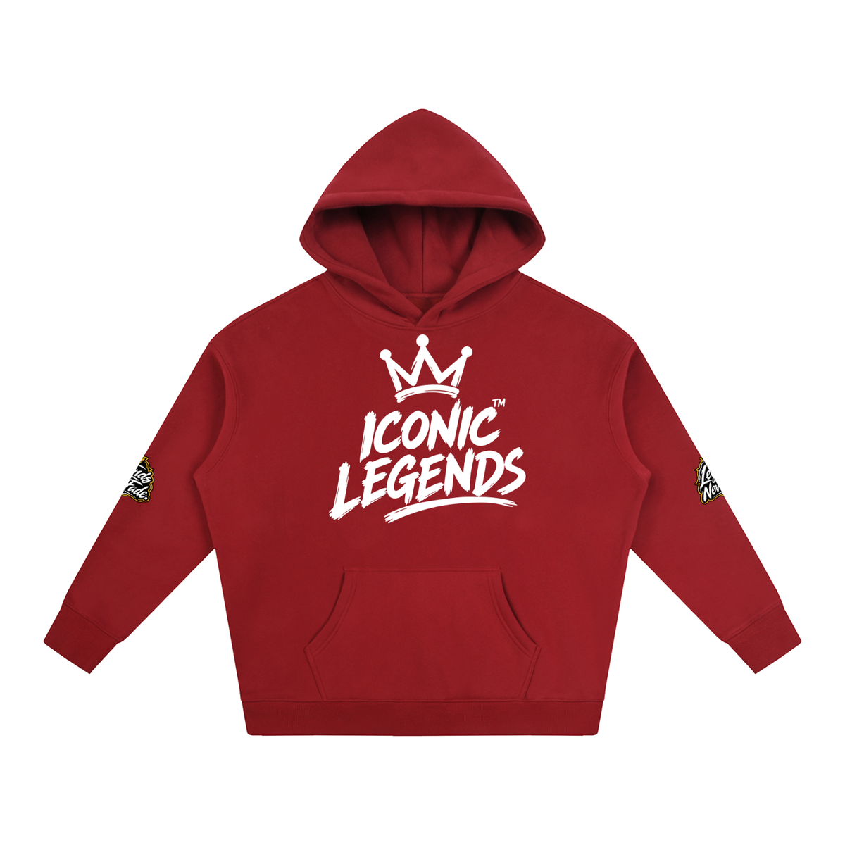 Iconic Legends - Oversize Fleeced White Crown  Hoodie