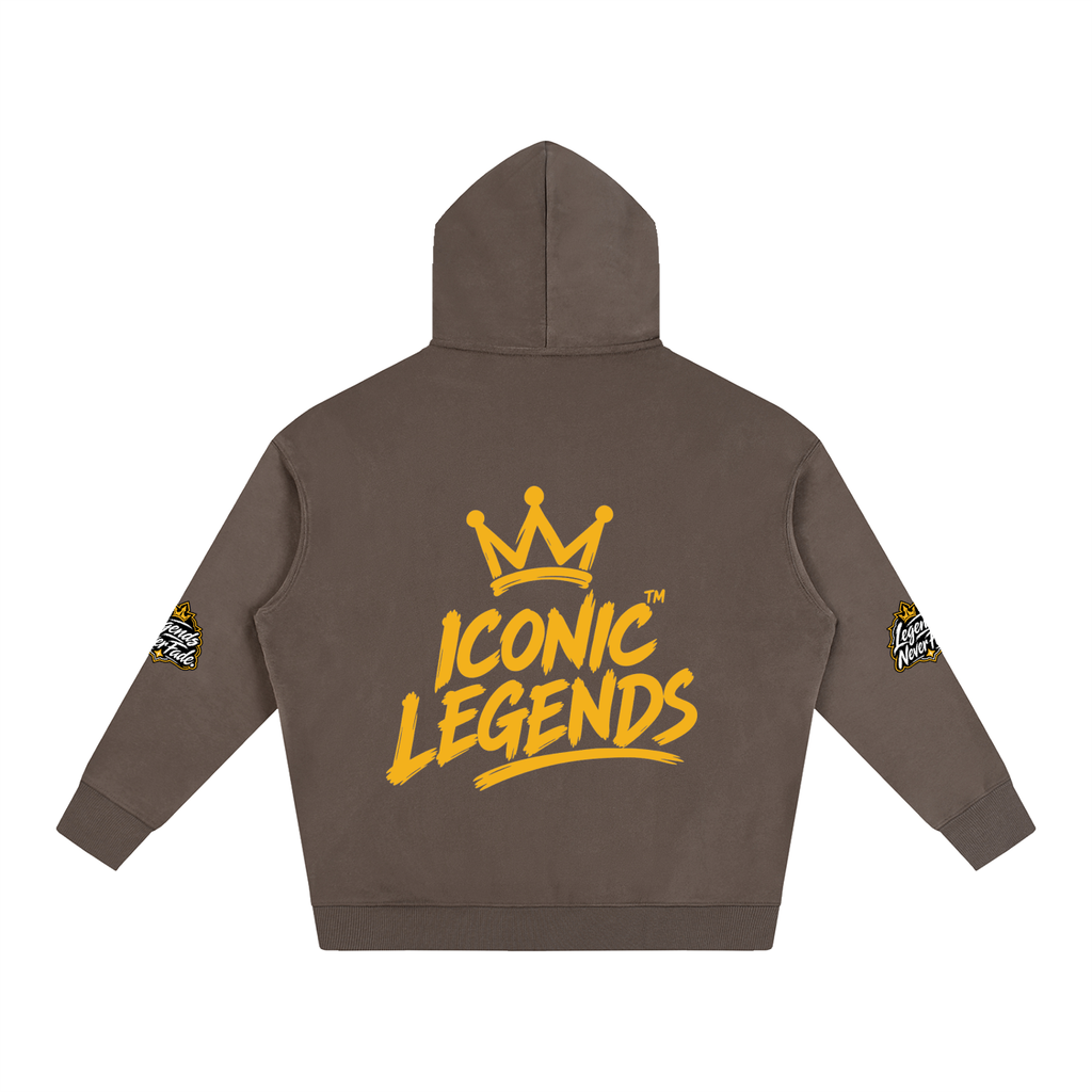 Iconic Legend - Oversize Fleeced Gold Crown Hoodie