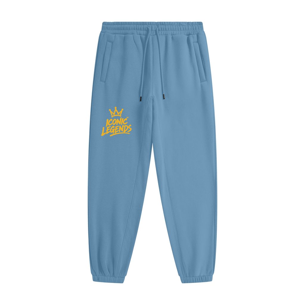 Iconic Legends Gold Crown Joggers — Heavyweight Fleece Streetwear Bottoms