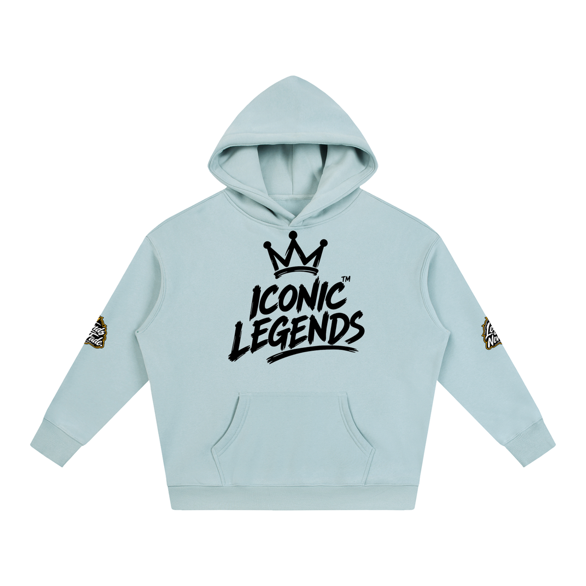 Iconic Legend- Oversize Fleeced Black Crown Hoodie