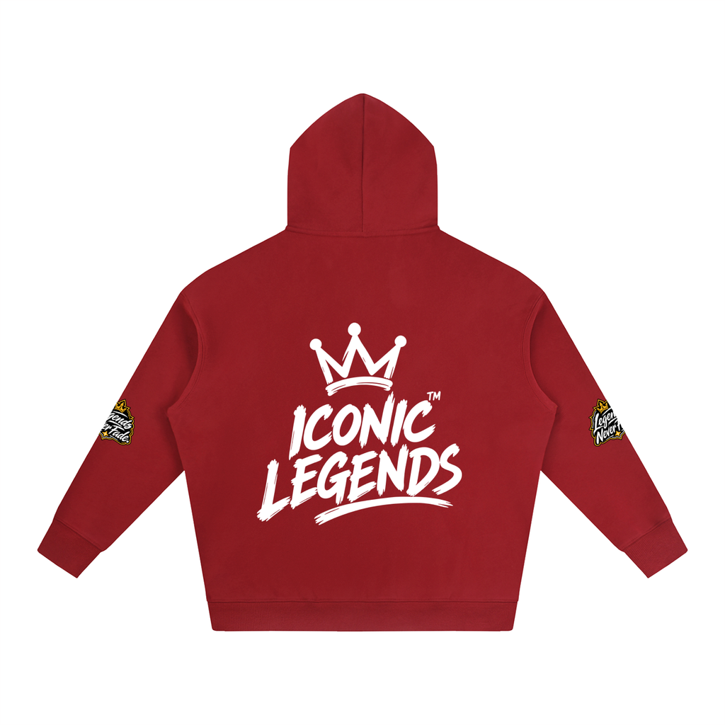 Iconic Legends - Oversize Fleeced White Crown  Hoodie