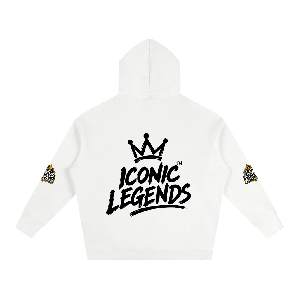 Iconic Legend- Oversize Fleeced Black Crown Hoodie