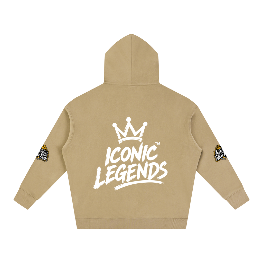 Iconic Legends - Oversize Fleeced White Crown  Hoodie