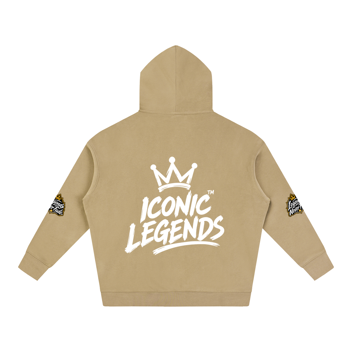 Iconic Legends - Oversize Fleeced White Crown  Hoodie
