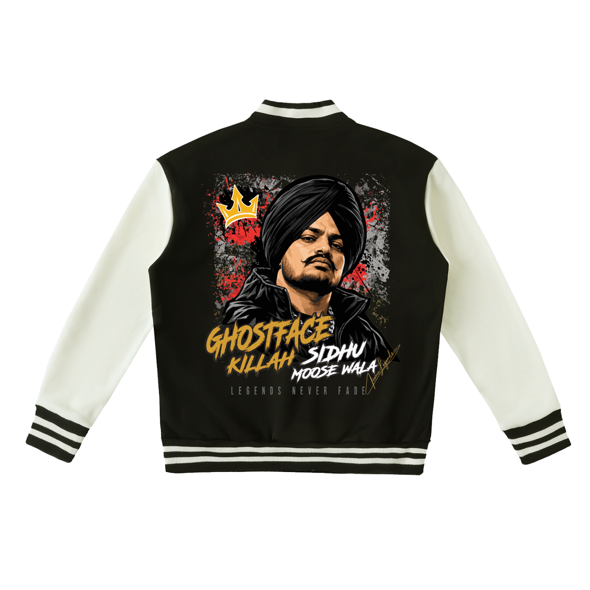 Iconic Legend Sidhu Moose Wala GhostFace Varsity Jacket